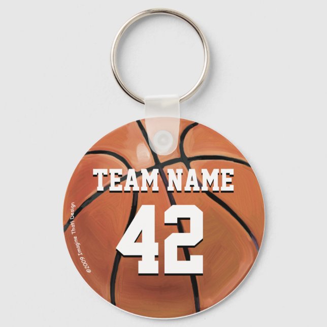Team Namn och Number Basketball Nyckelring (Framsida)