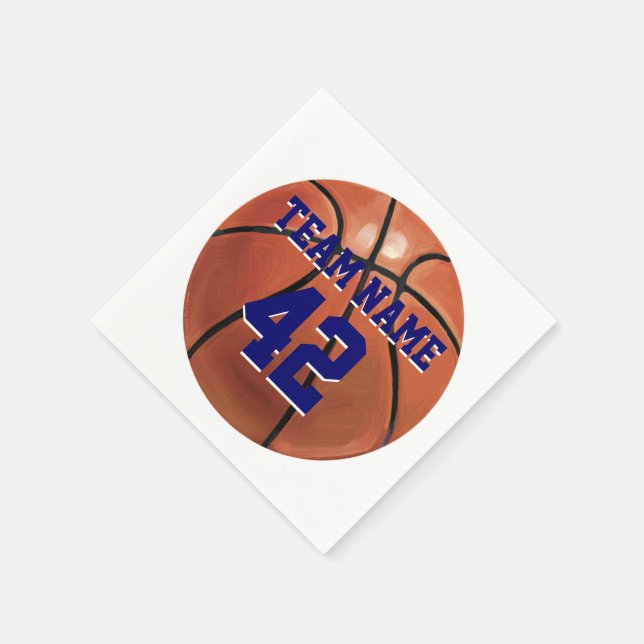 Team Namn och Number Basketball Pappersservett (Hörn)