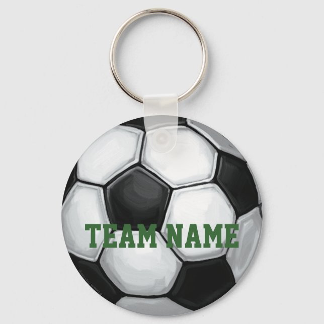 Team Namn och Number Soccer Ball Nyckelring (Framsida)