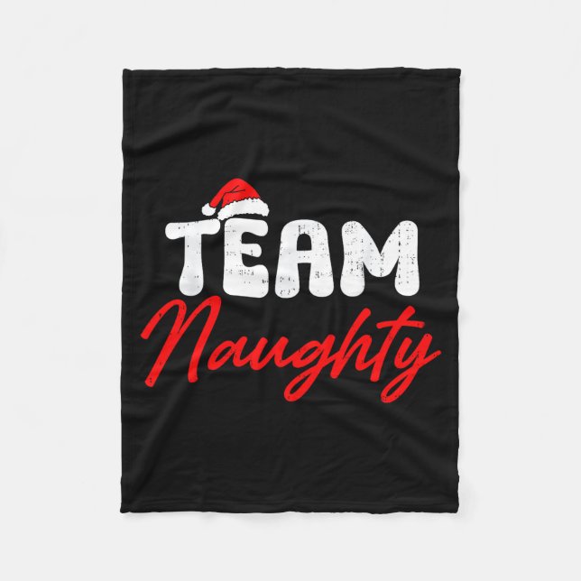 Team Naughty Funny Christmas Couple Matching Team  Fleecefilt (Framsidan)