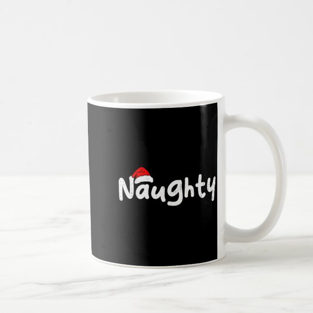 Team Naughty Funny Christmas Couple Matching Team  Kaffemugg (Höger)