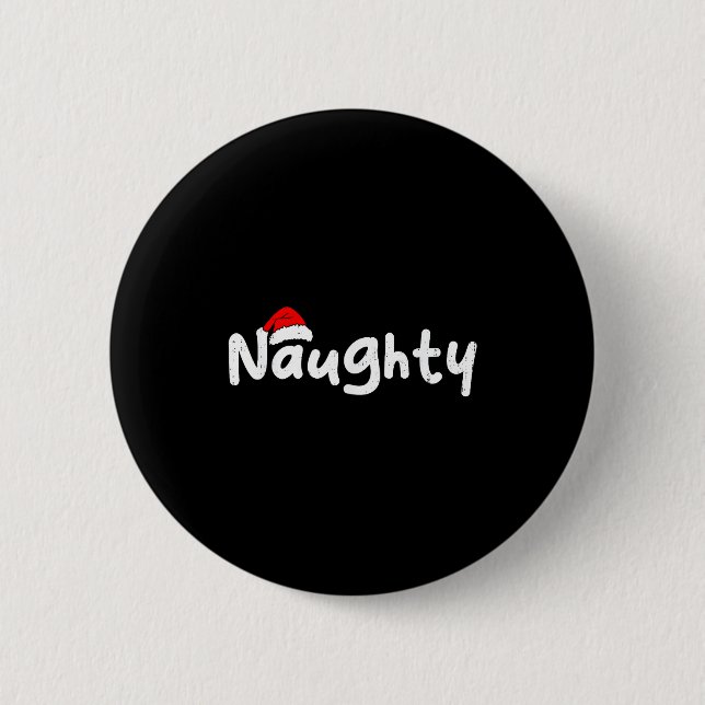 Team Naughty Funny Christmas Couple Matching Team  Knapp (Framsida)
