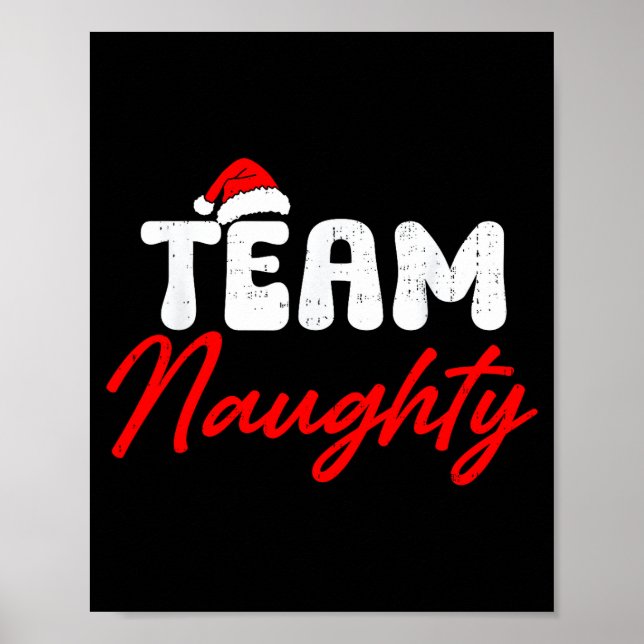 Team Naughty Funny Christmas Couple Matching Team  Poster (Framsidan)