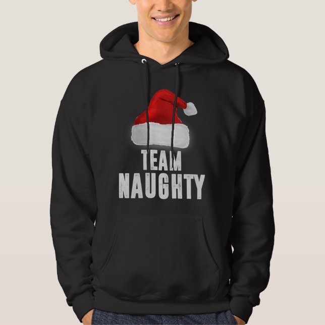 Team Naughty Funny jul Pajama Family Matchin Hoodie (Framsida)