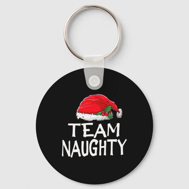 Team Naughty Funny jul Pajamas Jultomten M Nyckelring (Framsida)