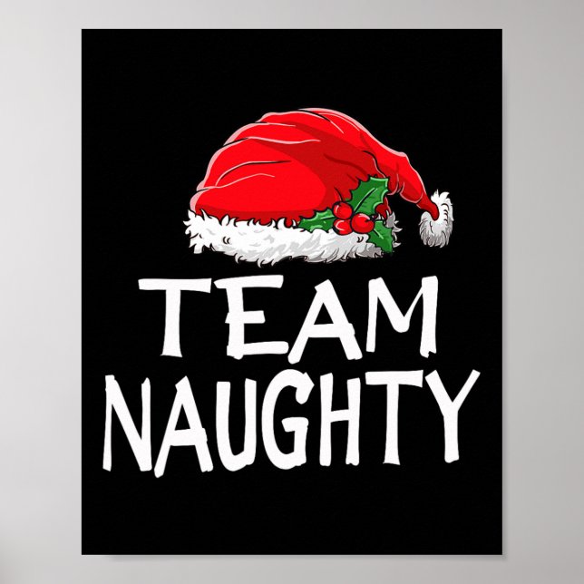 Team Naughty Funny jul Pajamas Jultomten M Poster (Framsidan)