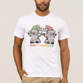 Team Naughty List tomtar julbelysning matchande T Shirt