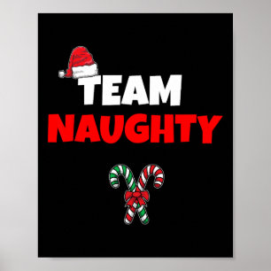 Team Naughty Nice Funny Helgdag jul T Shirt Poster