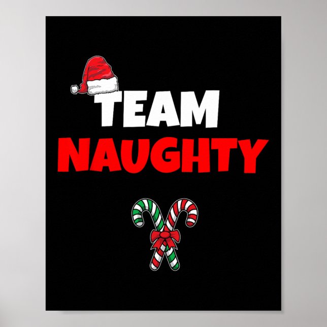 Team Naughty Nice Funny Helgdag jul T Shirt Poster (Framsidan)
