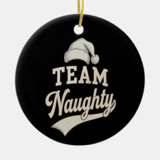 Team Naughty Santa Christmas Xmas Matching Family Julgransprydnad Keramik