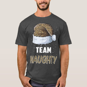Team Naughty Santa leopard hat Pajamas Family Jula T Shirt