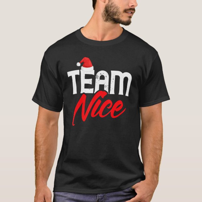 Team Nice   Couple Matching Outfit Team Naughty T Shirt (Framsida)