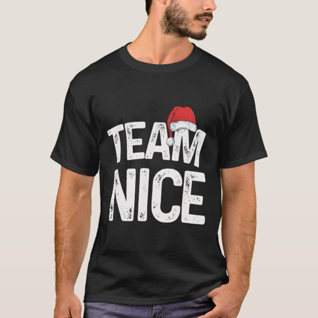 Team Nice Matchande jul Par Costume Naugh T Shirt (Framsida)