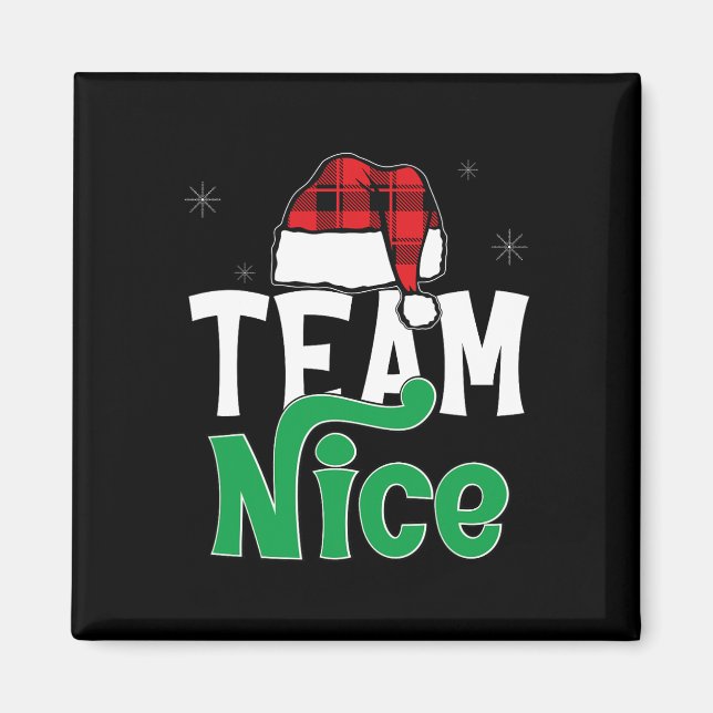 Team Nice Naughty Play Julafton Pjs 2024 Lustigt p Magnet (Framsidan)