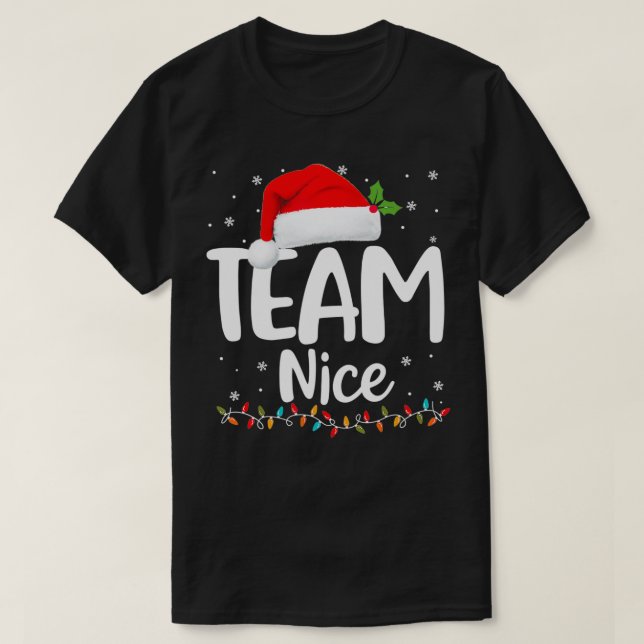 Team Nice Shirt Funny Naughty Nice jul T Shirt (Design framsida)