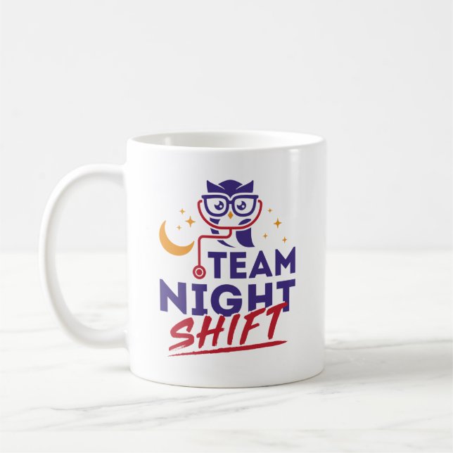 Team Night Shift Hospital Doktor Nurse Personal Kaffemugg (Vänster)
