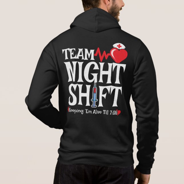 Team Night Shift - Nattjänstsköterska T Shirt (Baksida)