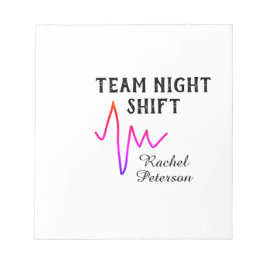 Team night shift nurse doctor medical name heart l anteckningsblock