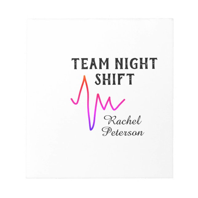 Team night shift nurse doctor medical name heart l anteckningsblock (Framsida)