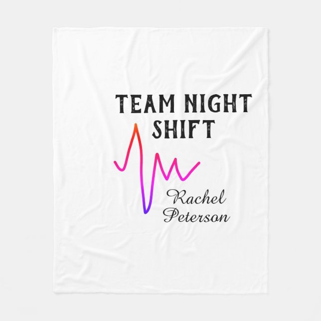 Team night shift nurse doctor medical name heart l fleecefilt (Framsidan)