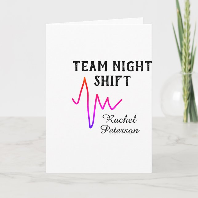 Team night shift nurse doctor medical name heart l kort (Framsida)