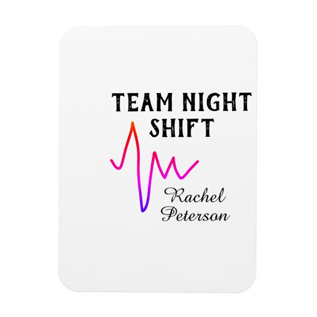 Team night shift nurse doctor medical name heart l magnet (Vertikal)