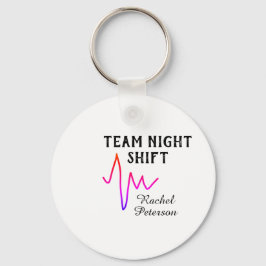 Team night shift nurse doctor medical name heart l nyckelring