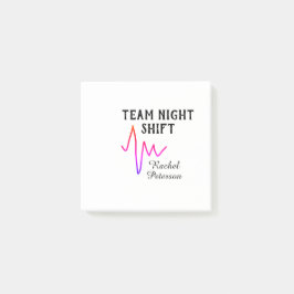 Team night shift nurse doctor medical name heart l post-it block