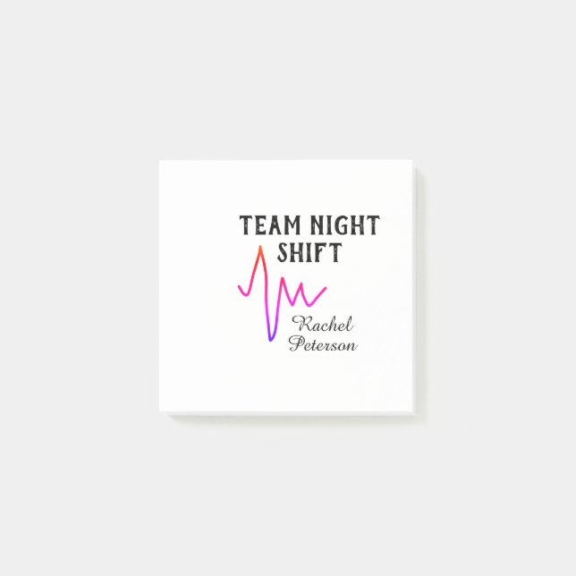 Team night shift nurse doctor medical name heart l post-it block (Framsida)