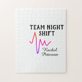 Team night shift nurse doctor medical name heart l pussel