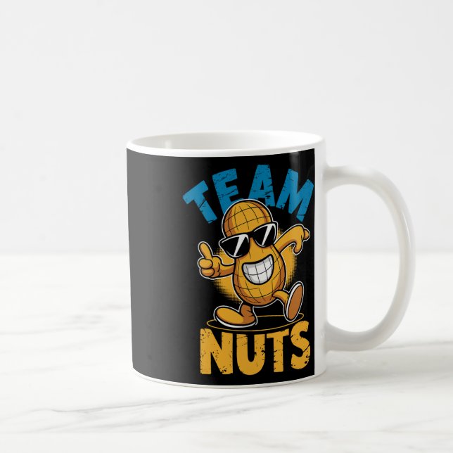 Team Nöt Dab Peanut Funny Coola Gender Reveal Kaffemugg (Höger)