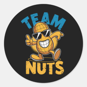 Team Nöt Dab Peanut Funny Coola Gender Reveal Runt Klistermärke
