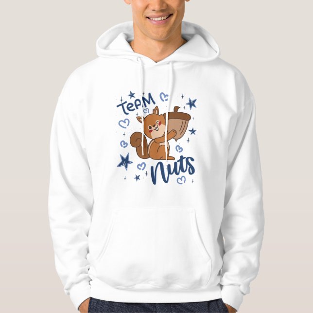 Team Nöt Gender Reveal Party Blue Boy Hoodie (Framsida)
