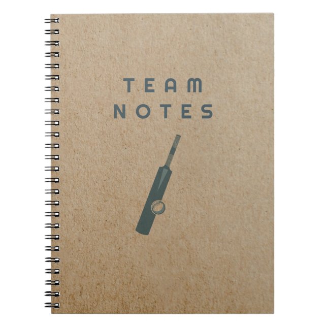 Team Notes - for Cricket Coaches, Players & Fans  Anteckningsbok (Framsidan)