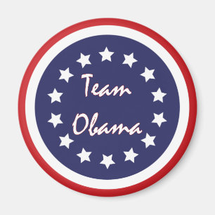 Team Obama Blue Circle Patriotic Magnets Magnet