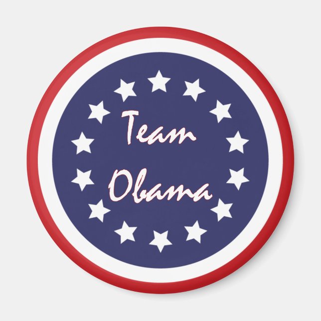 Team Obama Blue Circle Patriotic Magnets Magnet (Framsidan)
