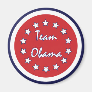 Team Obama Red Circle Magnets Magnet
