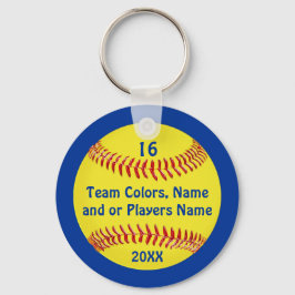 TEAM och PLAYER'S NAMN, ANTAL Softball Keychains Nyckelring