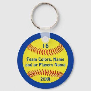 TEAM och PLAYER'S NAMN, ANTAL Softball Keychains Nyckelring