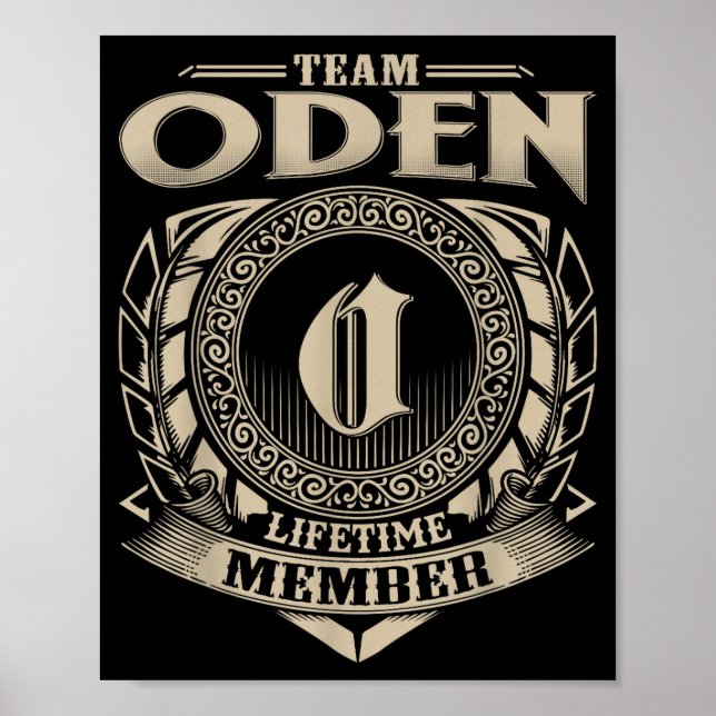 Team Oden Lifetime Member Funny Oden Family Name V Poster (Framsidan)