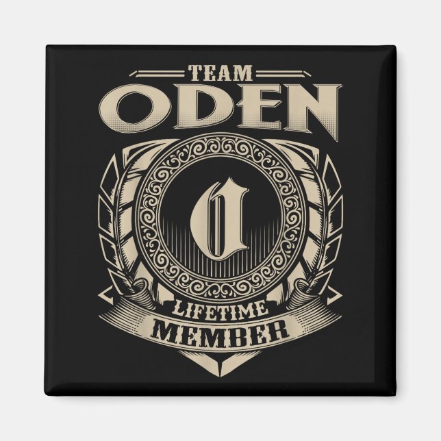 Team Oden Livstidsmedlem Roliga Oden Familjenamn V Magnet (Framsidan)