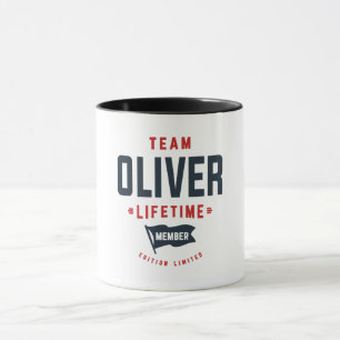 Team Oliver Livtime Member Funny Namn Oliver Mugg