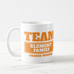 Team orange personaliserar team och namn mugg