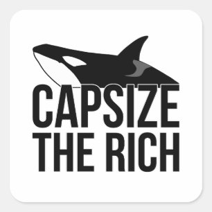 Team Orca "Capsize the Rik" Square-fästmärke Fyrkantigt Klistermärke