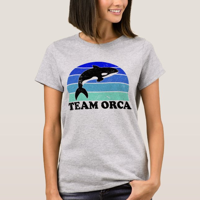 Team Orca - Valhaj Späckhuggare Sjö Ocean Retro So T Shirt (Framsida)