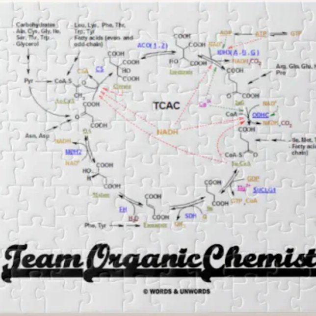 Team Organic Chemistry (Krebs Cycle TCAC) Pussel (No need to be an organic chemist to enjoy this Krebs cycle (citric acid cycle) jigsaw puzzle.)