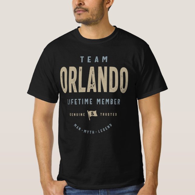 Team Orlando Livstidsmedlem Personlig Namn T Shirt (Framsida)