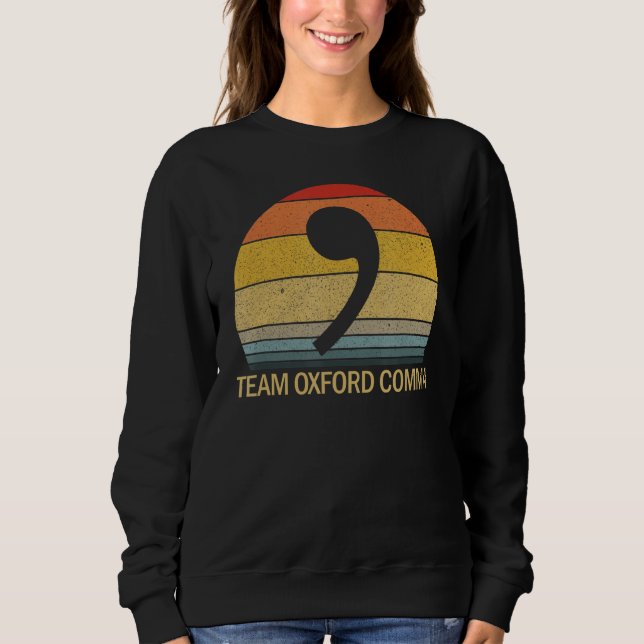 Team Oxford Comma Retro Sunset Team Oxford Comma T Shirt (Framsida)