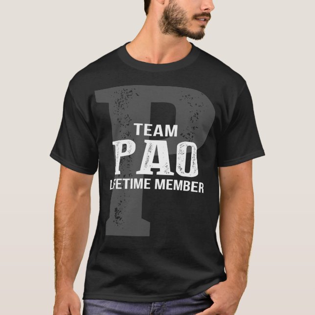 Team PAO-livstidsmedlem T Shirt (Framsida)