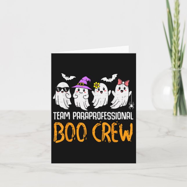 Team ParaProfessional Boo Crew Ghost Halloween Par Kort (Framsida)